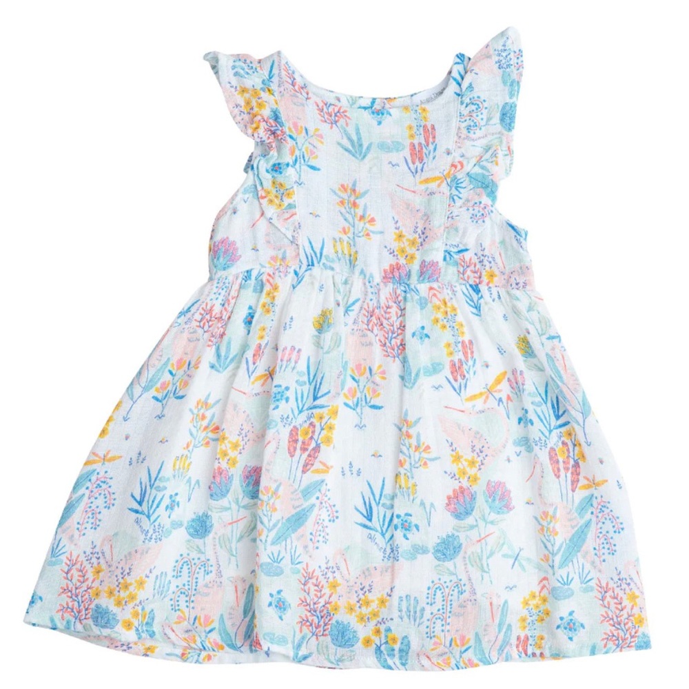 Angel Dear Crane Muslin Ruffle Dress
